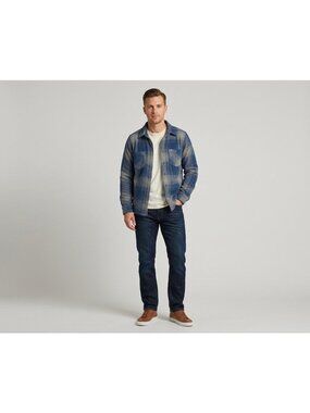 Columbia Mens Medium Blue Plaid Button-Up Flannel Shirt Polyester Workwear